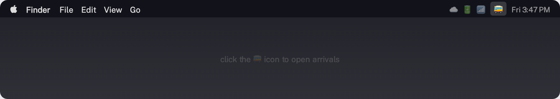 Muni Tracker in the macOS menu bar