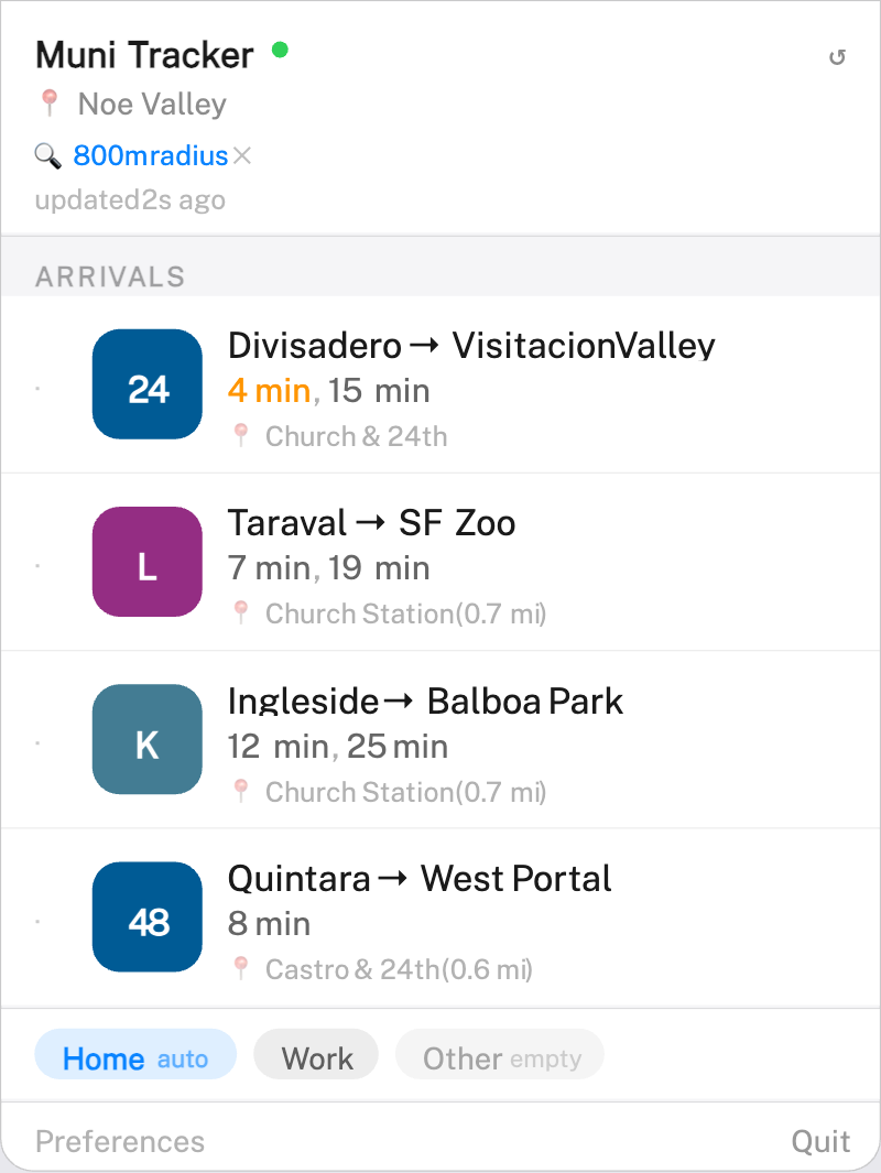 Expanded search radius view